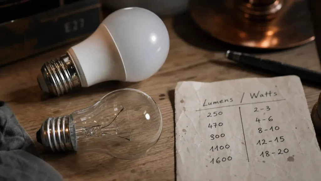 806 lumens, 60 W : la conversion lumen en watt pour éviter les LED trop faibles