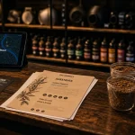 growshop bordeaux, intérieur boutique avec carte et substrat