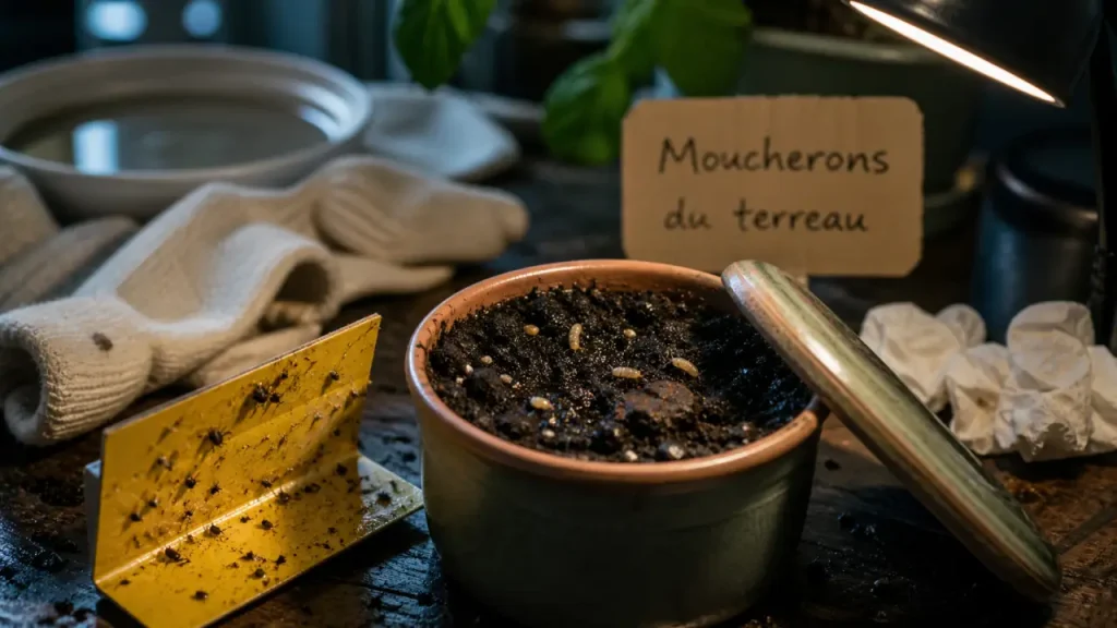 Moucherons dans les plantes d’intérieur : viser les larves pour en finir durablement