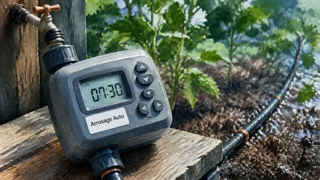 Minuterie ou programmateur d’arrosage : lequel choisir selon votre robinet, votre goutte-à-goutte et vos électrovannes ?