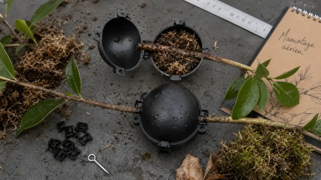 Boule de marcotage : choisir 5 cm, 8 cm ou 12 cm selon la branche