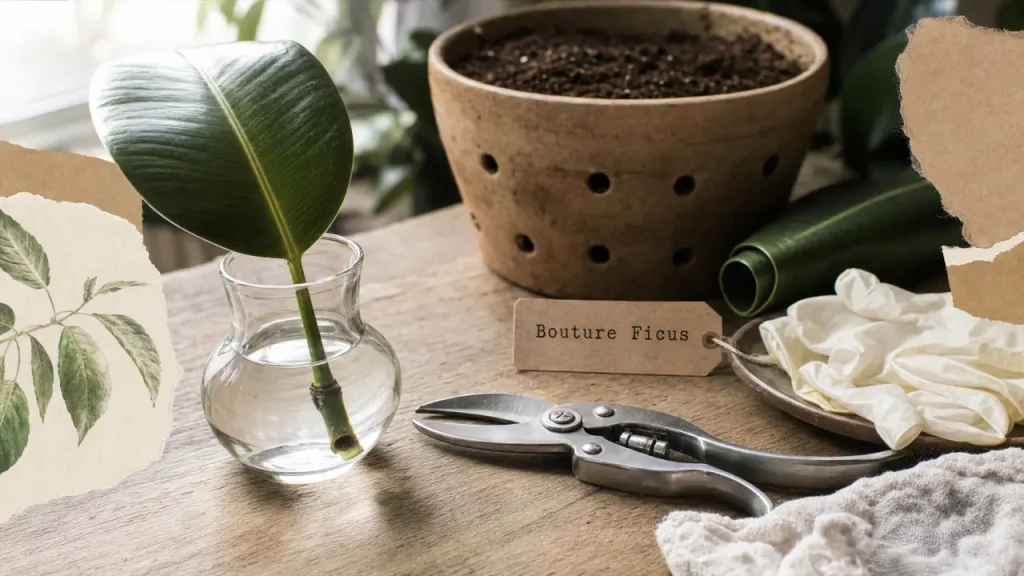 Bouturage du caoutchouc : eau, terre ou marcottage pour éviter que la tige pourrisse