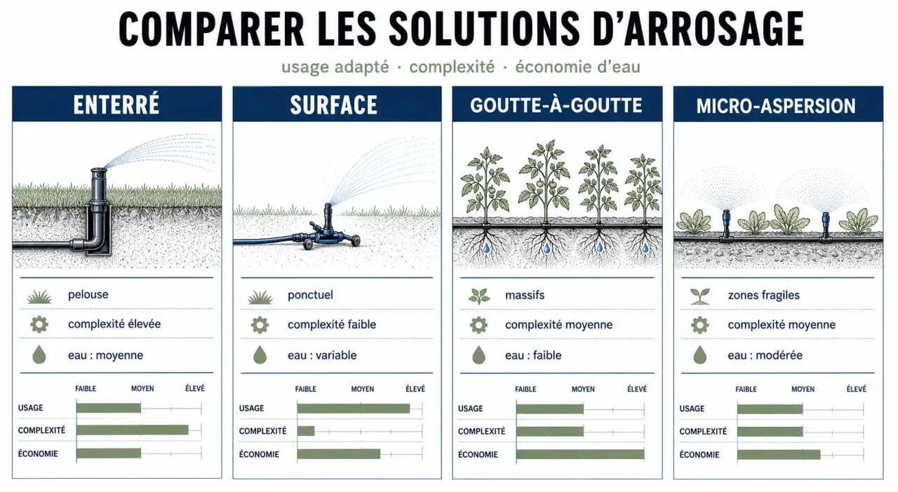Logiciel calcul arrosage automatique : comparatif des solutions d’arrosage pour pelouse, potager et massifs