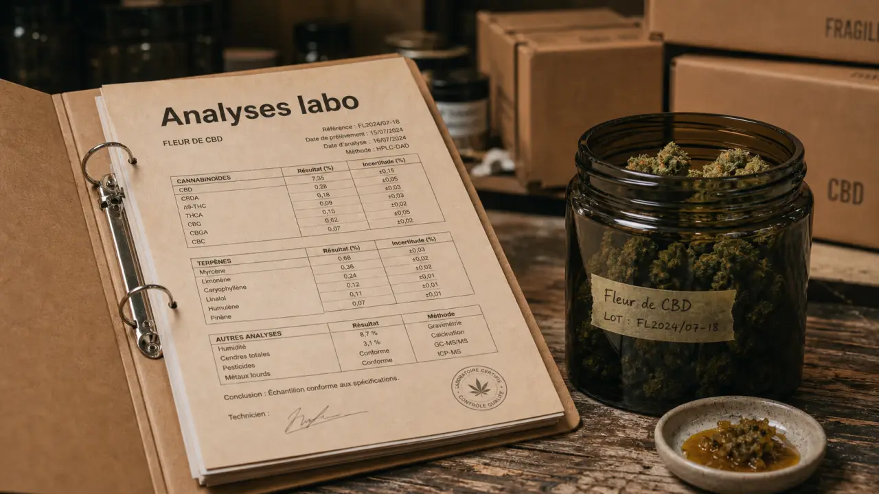 Jungle Grower : analyses labo CBD B2B sur comptoir, fleurs bio et résine