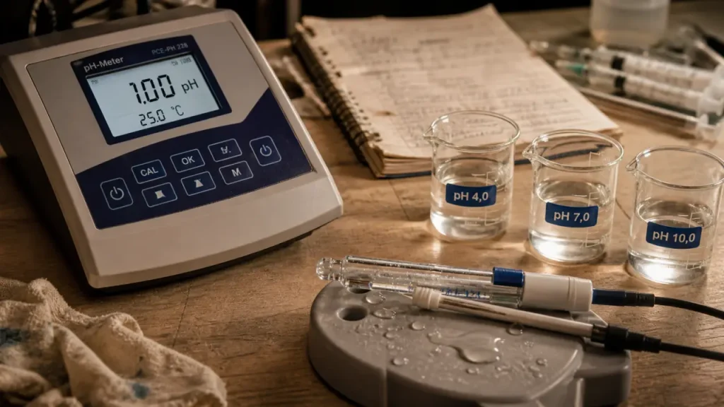 pH-mètre : précision 0,01, électrodes et étalonnage sans fausse mesure