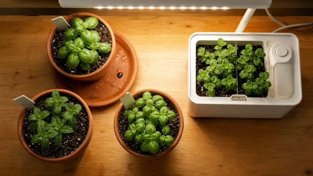 Potager d’intérieur : terreau, hydroponie et LED pour cultiver chez soi