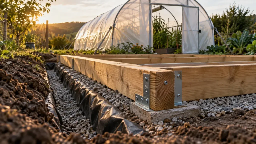 Construire une serre de jardin : une structure solide ne suffit pas sans un bon ancrage