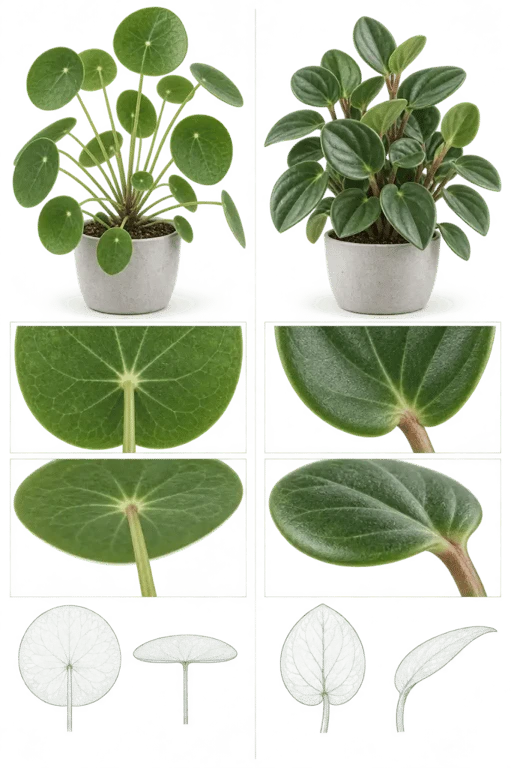 Différences entre Pilea et Péperomia parmi les plantes vertes feuilles rondes