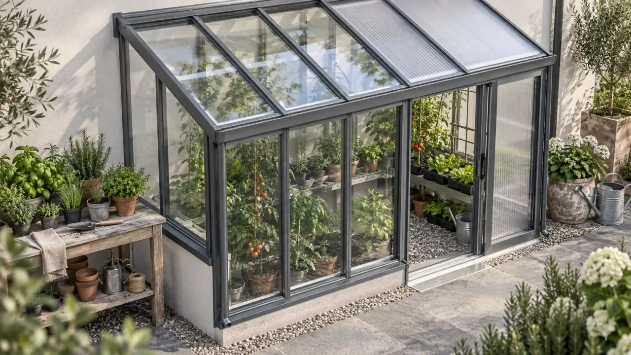 Serre de jardin adossable : mauvais mur réduit la lumière