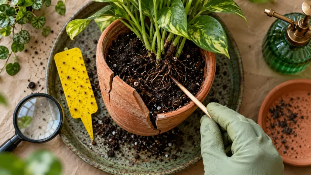 Les moucherons des plantes vertes exigent un traitement des adultes et des larves