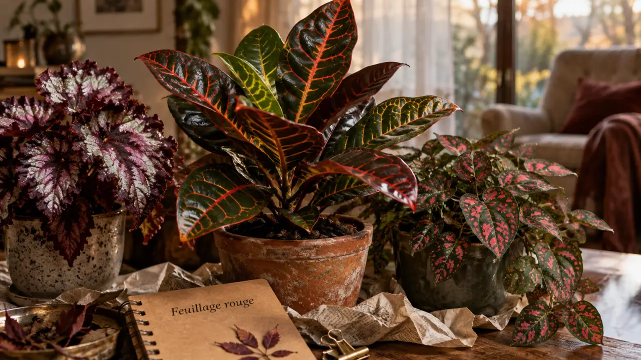 Plantes feuilles rouges et vertes : feuillage contrasté en intérieur