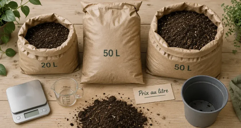 Prix du terreau universel : de 0,15 €/l à 0,35 €/l, pourquoi le sac le moins cher n&rsquo;est pas toujours le bon
