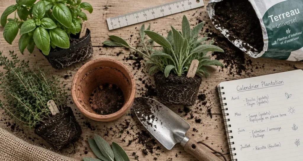 Les aromatiques se plantent de septembre à mai, selon l’espèce et les dernières gelées