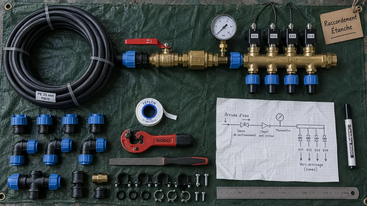 Raccordement arrosage automatique : mauvais diamètre baisse la pression